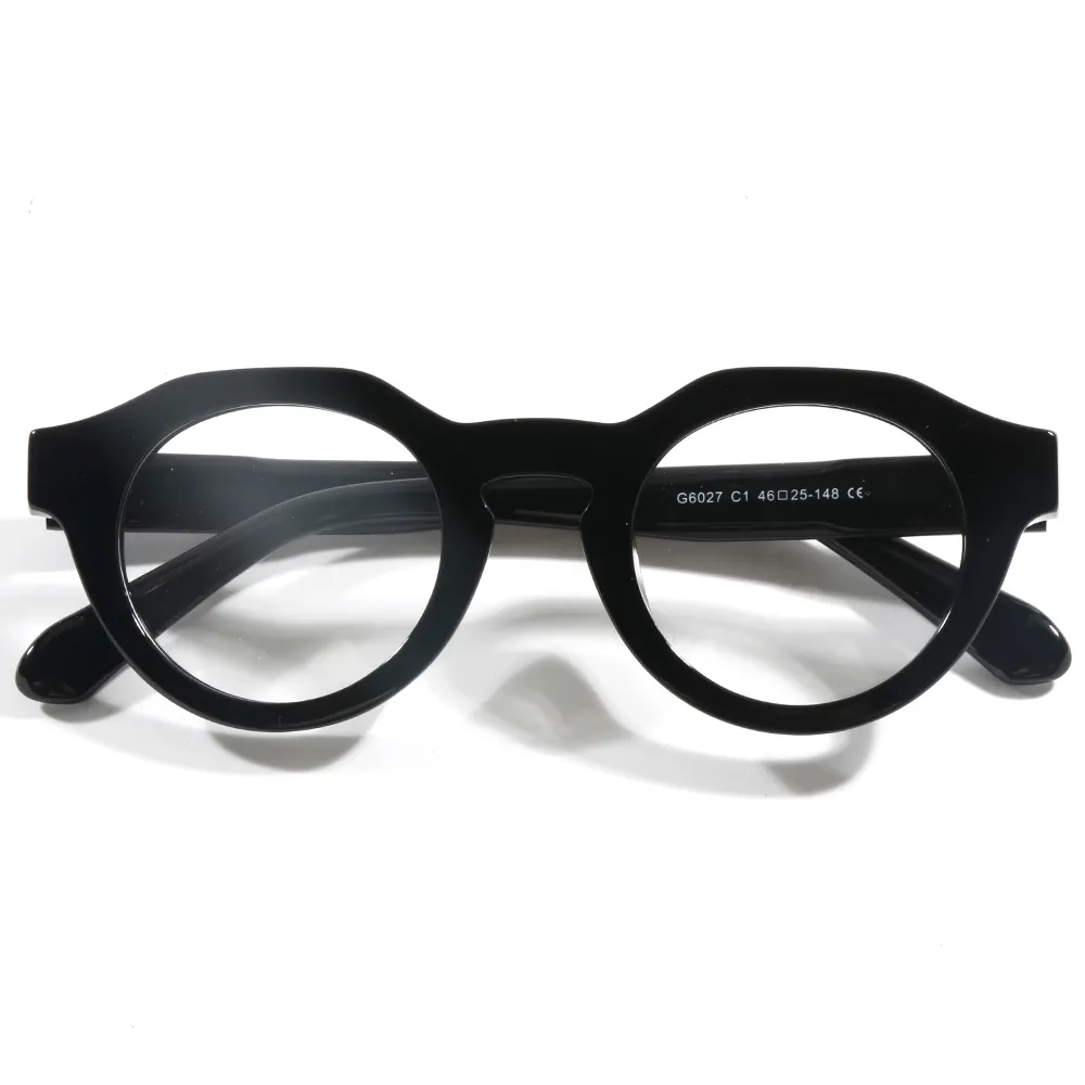 G6027 cina all'ingrosso vintage classico piccolo rotondo logo personalizzato uomo donna spessa montatura in acetato occhiali da vista occhiali da vista