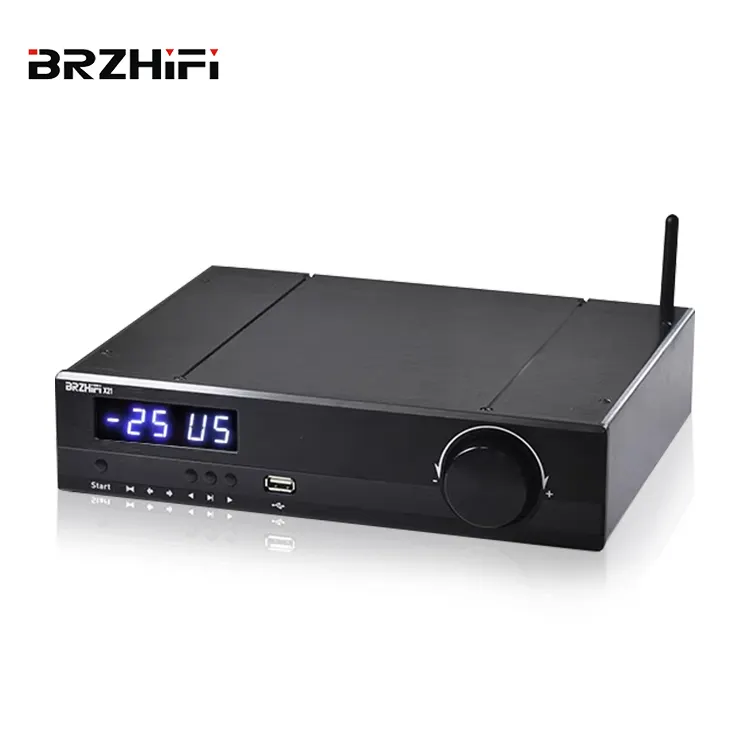 BRZHIFI X21 2.1 channel home speaker amplifier decoding LDAC DSP BT 5.0 150W*2 Stereo amp U disk mobile phone App bass amplifier