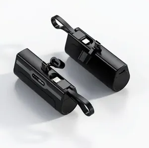 Mini Power Bank 10000mah <strong>Small</strong> Capsule 5000mah Pocket for <strong>apple</strong> Power Bank Compact Build in Cables Mini Power Bank - Product Image 1