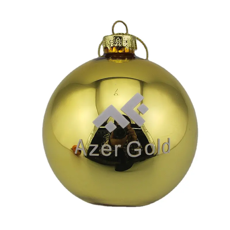 Hoge klasse decorating spiegel oppervlak glazen kerstbal met logo