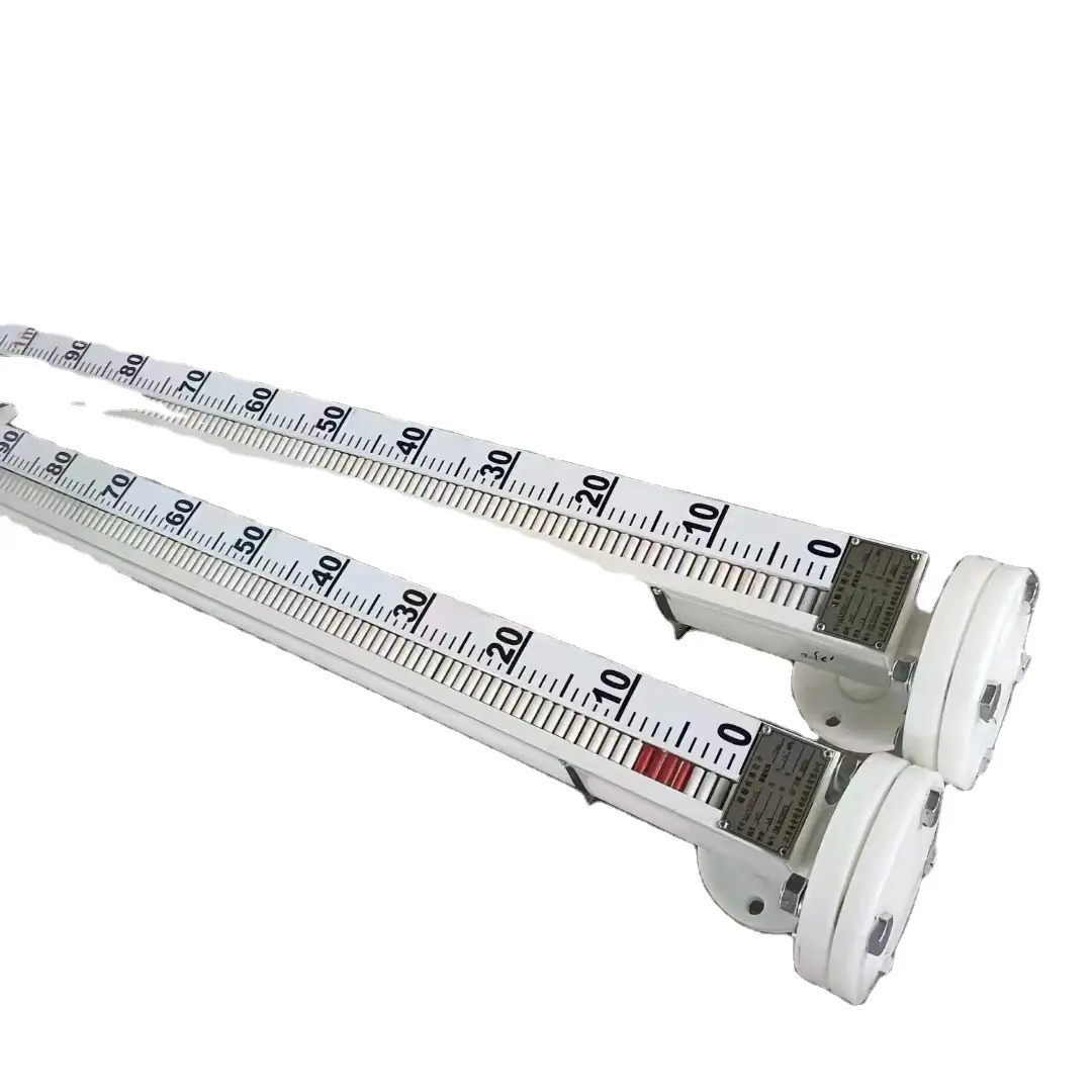 Medidor de nivel de agua de acero inoxidable para caldera, montado en la parte superior, indicador de nivel de aleta magnética