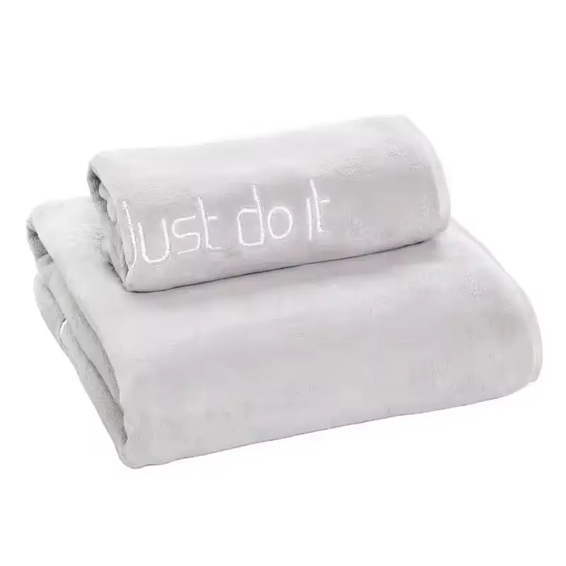Conjunto de toalhas de banho de lã coral barato toalha de microfibra para presente