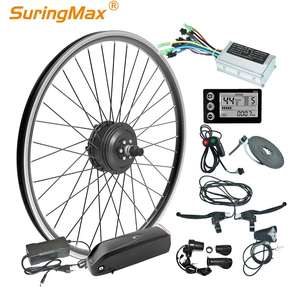 Inde populaire vélo électrique interrupteur 26 "e cycle 250w ebike 36v 350w moyeu moteur kit avec boîtier de batterie