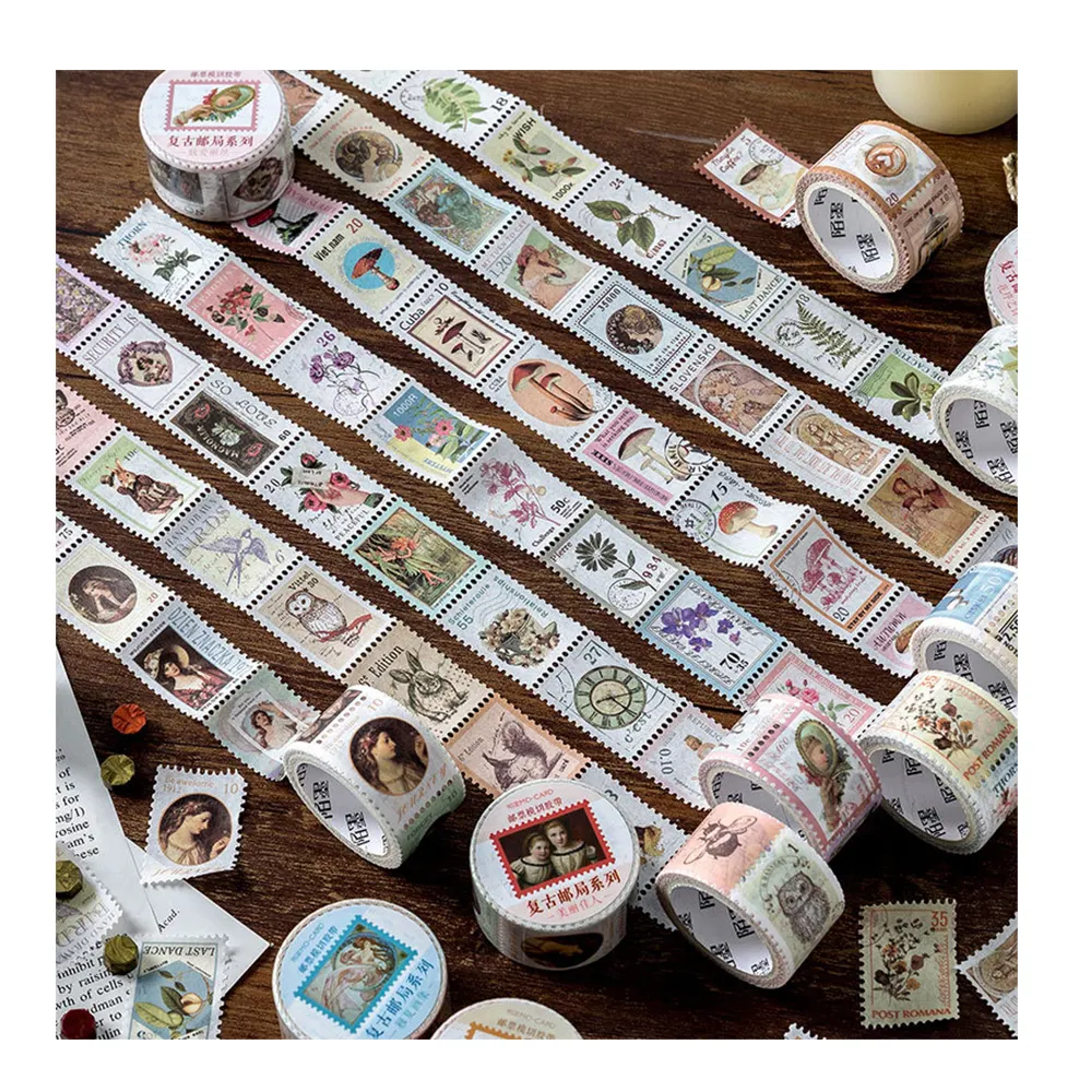 Benutzer definierter Druck Briefmarke Washi Tapes Dekorative Stempel aufkleber für Album Journal ing Notebook