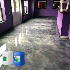 高硬度耐刮擦耐磨化学品环氧3D地坪漆透明环氧树脂地板金属Epxoy颜料地板 - Product Image 1