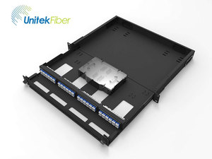 1U 19 inç raf monte sürgülü tip Fiber Terminal kutusu dubleks LC SC APC UPC 48 96 Port Fiber optik ara bağlantı paneli ODF dolabı - Product Image 6