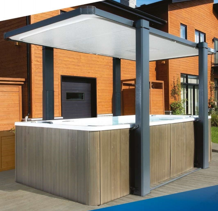 Cubierta de piscina de elevación por encima del suelo