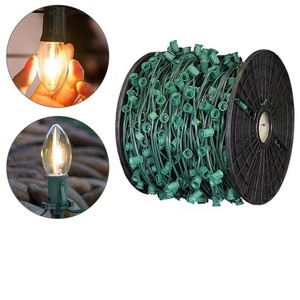 หลอดไฟ C9 C7แบบมีสาย E12 E17 SPT-1หลอดไฟ LED สำหรับเทศกาลคริสต์มาสหลอด SPT-2ซ็อกเก็ตสีเขียว - Product Image 3