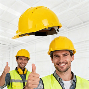 V-Hình Thoáng Khí Tùy Chỉnh Kỹ Thuật Mũ Cứng Tiêu Chuẩn Quốc Gia ABS Và HDPE Xây Dựng Trang Web An Toàn Mũ Bảo Hiểm - Product Image 1