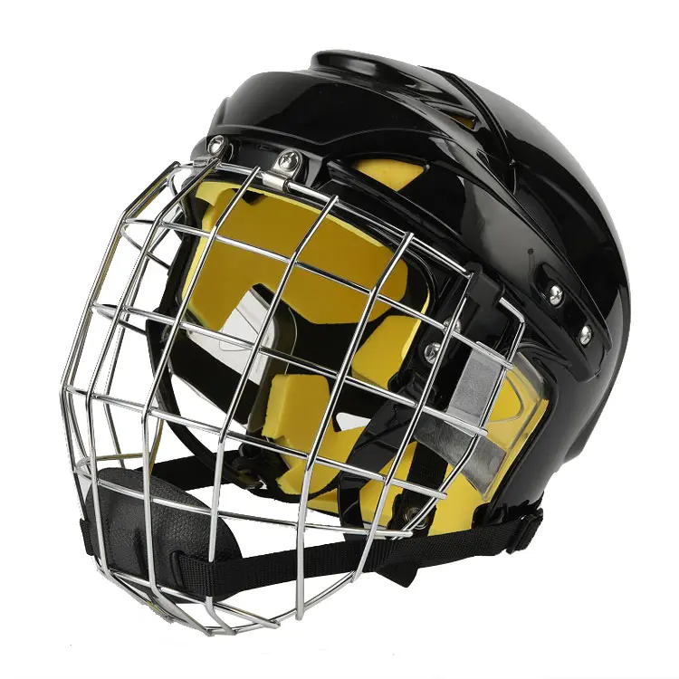 OEM Bester Hockeys pieler helm Glänzender schwarzer Hockeys pieler helm Jugend schwarzer Hockey helm