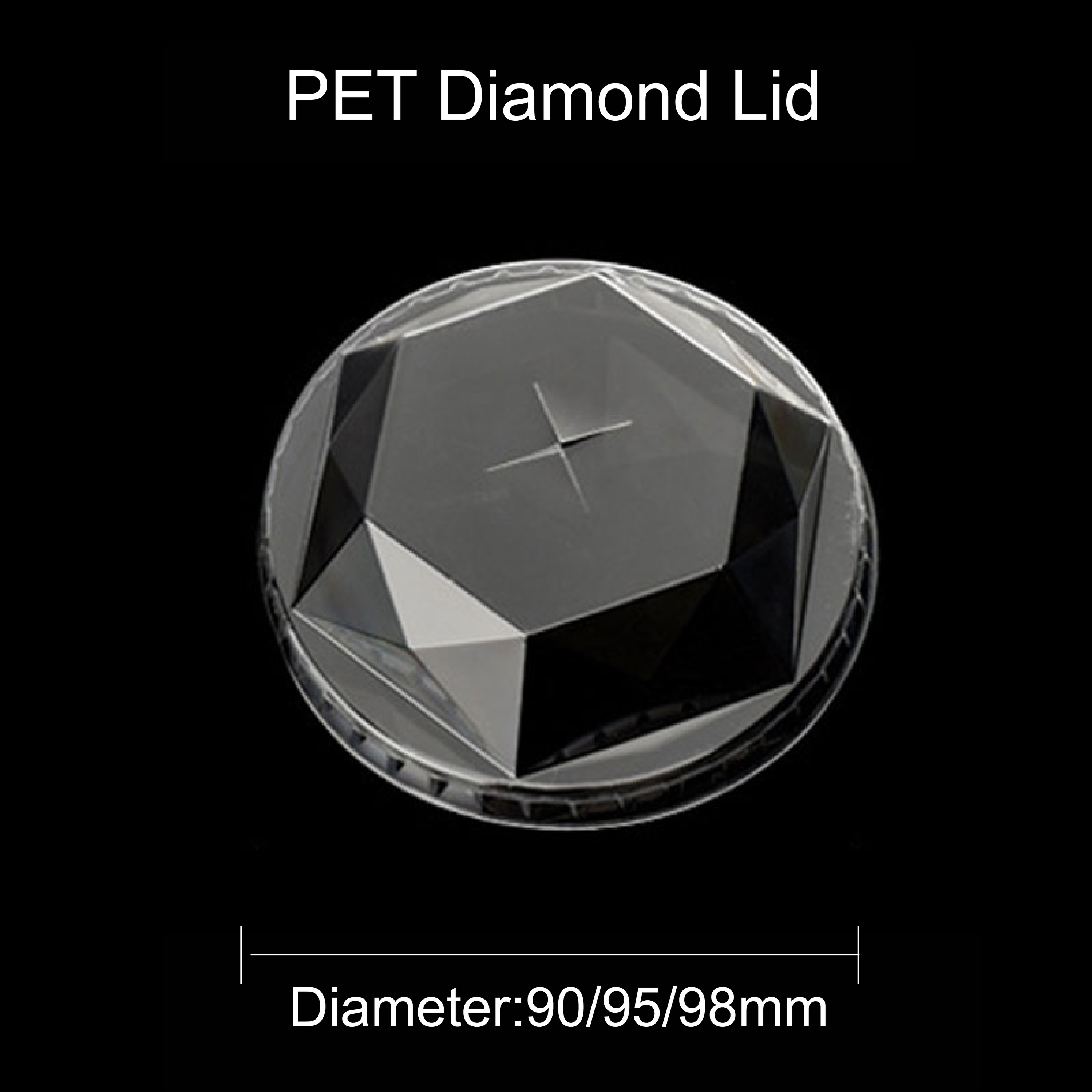 Couvercle polygonal transparent