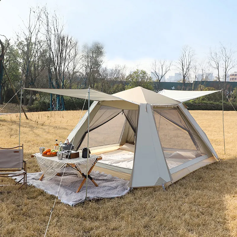 Al aire libre 210D Oxford portátil resistente al agua camping carpa automática gran espacio 4-6 persona tiendas camping al aire libre de la familia