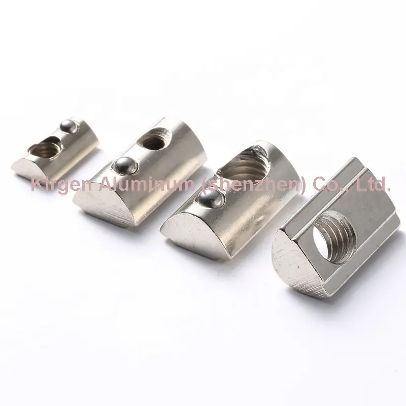 Warehouse Chinese Roll-in T-slot Nut 40 Series Alu Slot 8 Nut with Spring Loaded Ball