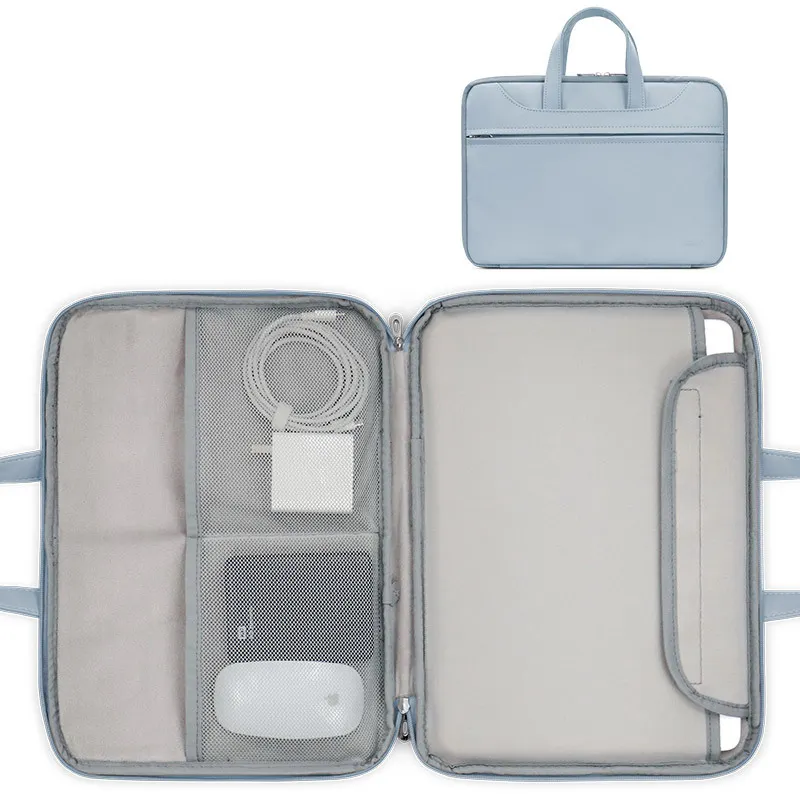 11-17 inç su geçirmez defter kılıfı kılıfı açık bilgisayar kol çantası kapakları Pu deri kadın Laptop Macbook çantası