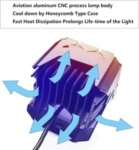 Kingshowstar 60W LED góc ánh sáng màu vàng trắng HI/lo chùm Pod đêm lái xe Spotlight cho xe off-road xe máy Đèn pha mới - Product Image 3