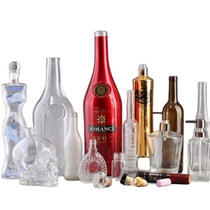 スーパーフリントエンボス加工500ml 750ml 1L空ガラスボトルウォッカBotella De Vino - Product Image 1