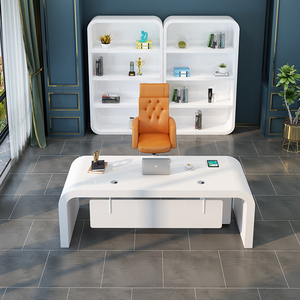 Modern Home Office <strong>Computer</strong> Table and Chair Combination <strong>Simple</strong> Fashion Boss <strong>Desk</strong> with Panel Wooden Furniture - Product Image 4