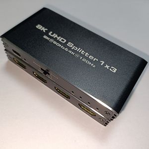 8K HDMI <strong>Splitter</strong> 3port <strong>1</strong> in 3 Out HDMI2.<strong>1</strong> <strong>Splitter</strong> for 3 Monitor Display HDCP2.3 Xbox PS4 <strong>Splitter</strong> HDMI