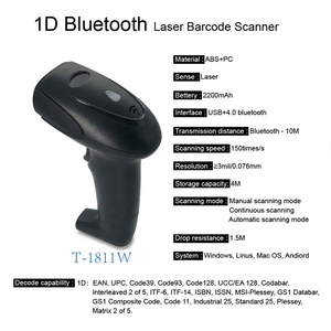T-1811 1D Laser Barcode <strong>Scanner</strong> <strong>QR</strong> <strong>Code</strong> <strong>Scanner</strong> <strong>Android</strong> Barcode Scanning Gun 1D 2D USB <strong>Handheld</strong> Barcode <strong>Scanner</strong> - Product Image 3