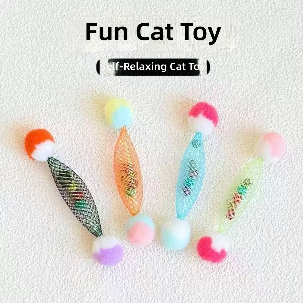 Jouet pour chat avec baguette en peluche et plumes