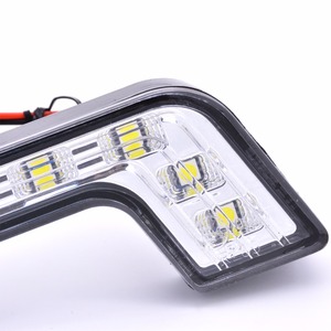 L şeklinde 8LED gündüz koşu işık ön sis sürüş lambası far DRL gün ışığı 12V 8 LED beyaz DRL günışığı lambaları - Product Image 6