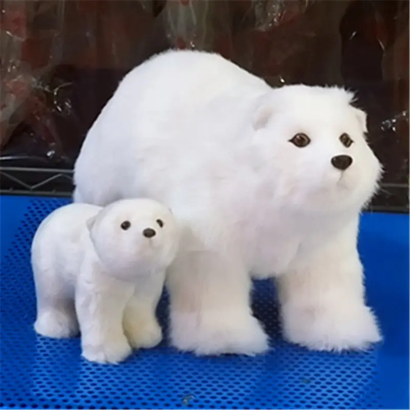 งานฝีมือรูปหมีสีขาวสำหรับตกแต่งเทศกาลคริสต์มาสหมีขั้วโลกตุ๊กตาของเล่นของตกแต่งบ้าน