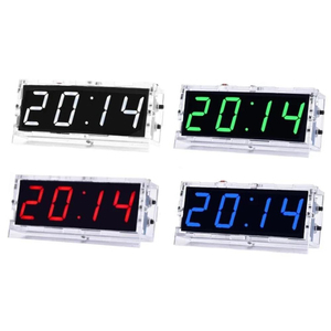 DIY KIT Electronic <strong>Clock</strong> LED Microcontroller Kit Digital <strong>Clock</strong> Time Light Control Temperature Thermometer Red/Blue/Green/White - Product Image 1