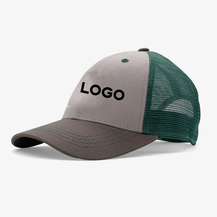 Berretto da baseball grigio con ricamo a sbuffo 3D personalizzato a 6 pannelli cappello Snapback per adulti Colorado Landscape Low Pro berretto da camionista in rete bicolore