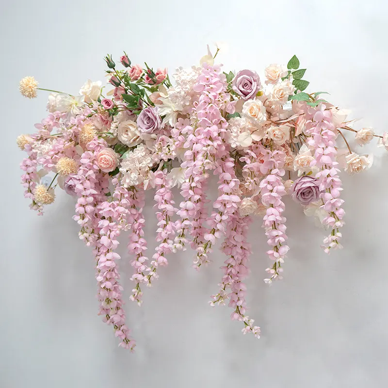 Pink Artificial Flowers Wedding Decoration Arch Wedding Table Floral Pink Artificial Flowers