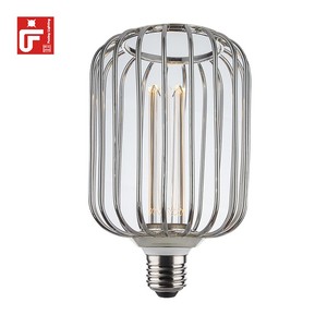 Modern Metal örgü kafes masa lambası siyah Metal demir tel kafes Rn <span class=keywords><strong>Led</strong></span> ampul ışıkları Retro lamba