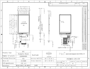 Polcd 3,5 Zoll kapazitiver Touchscreen Hersteller MCU SPI-Schnitts telle 40pin 320x480 IPS TFT LCD-Modul - Product Image 6