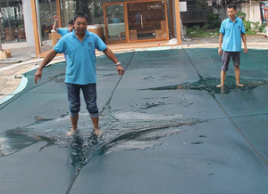 Trampoline lưới inground an toàn màu xanh lá cây PP hồ bơi Bìa hồ bơi rắn an toàn bìa cho mùa đông inground mùa đông hồ bơi Bìa - Product Image 6