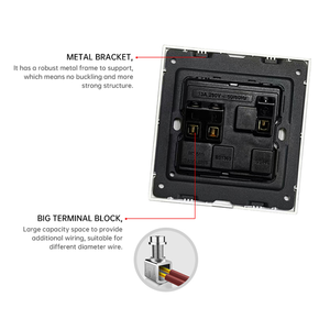 Enchufe 2P y E de doble interruptor 13A interruptor de 2 bandas DP de un solo polo 2 enchufes con neón - Product Image 2