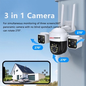 Tres lentes, tres pantallas, red Wifi, exterior, impermeable, detección de movimiento humano, seguridad, cámara IP inalámbrica Cctv - Product Image 5