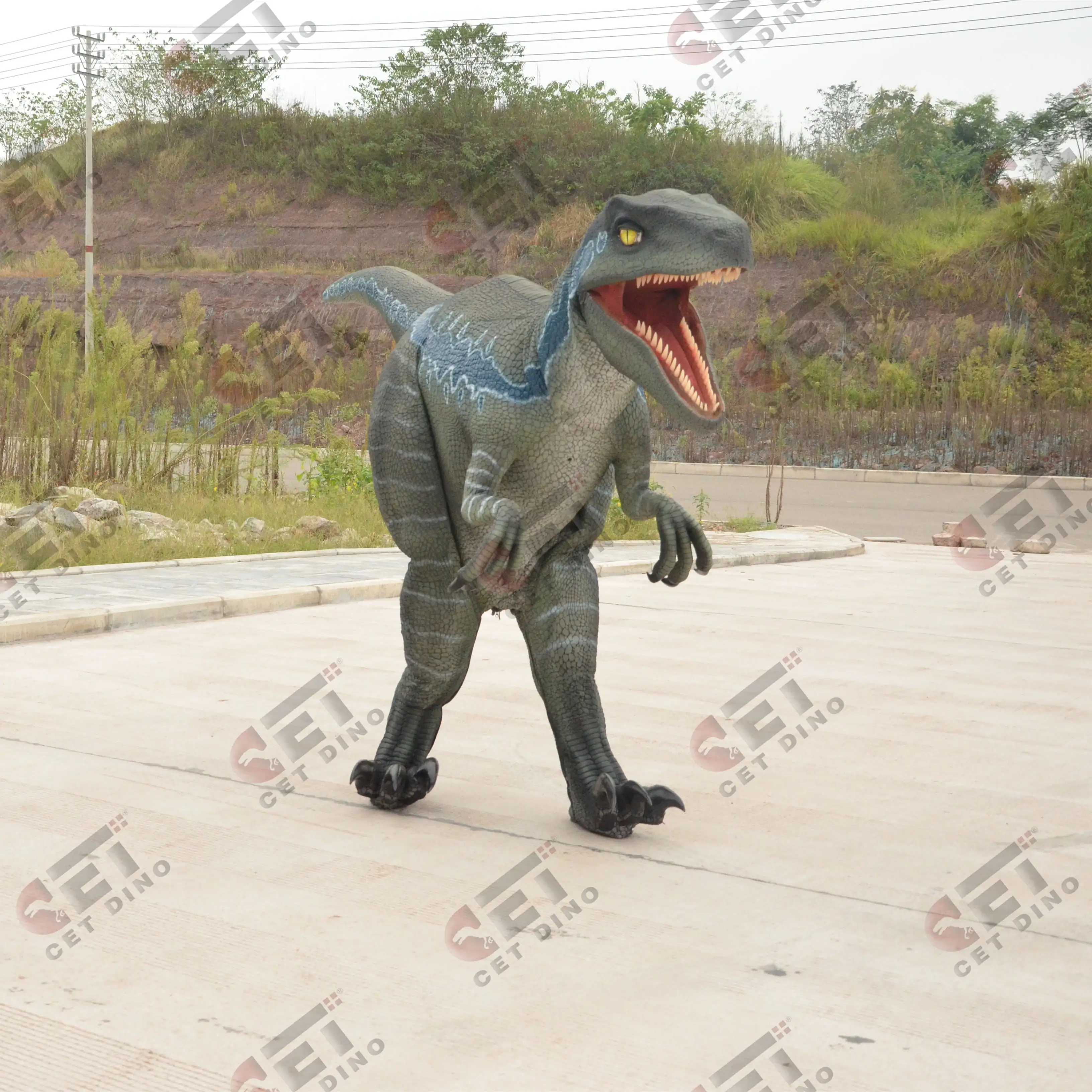 Популярный реалистичный костюм аниматронного динозавра со скрытыми ногами для парадов
