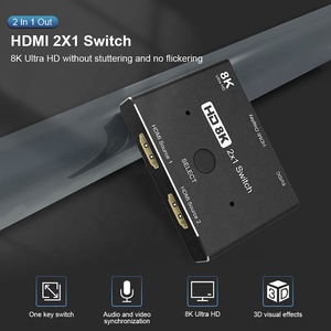 Xput 3D-conmutador de vídeo 2 en 1, 8K, 2,1 HDMI, 2 entradas, 1 salida, 2 en 1, HDMI, 2 puertos, compatible con 8K @ 60Hz, 4K @ 120Hz