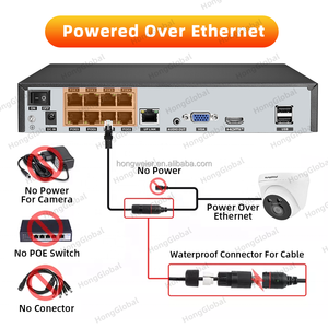 HongGlobal 5MP 16 canales Monitor de grabadora de vídeo en red POE Cámara doméstica NVR Sistema IP CCTV Kit Sistema de cámara de seguridad inalámbrica - Product Image 6