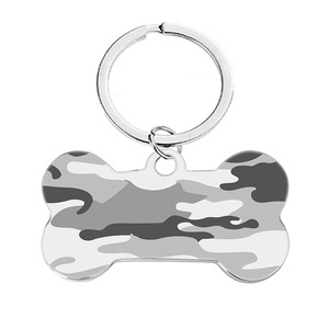 Ywganggu Roestvrij Staal Hond Bot Tags Sleutelhanger Uv Afdrukken Hond Id Tag Graveren Metalen Kay Ketting Aanpasbare Dog Tag - Product Image 3