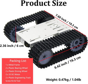 Elektrische Maschinen DIY Ketten roboter Auto Chassis Smart Tank Car Platform Kit für Arduins Raspberry Pi STEAM Silber - Product Image 4