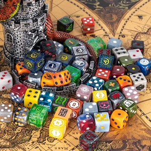 لعبة النرد 16 نرد مستديرة D6 Dnd مخصصة 6 جوانب من الراتنج الأسود البلاستيك لعبة النرد اللعب - Product Image 3