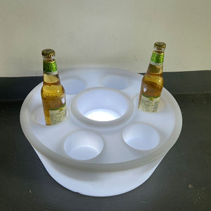 发光二极管圆形浮动啤酒托盘冰桶塑料支架3.5升热水浴缸游泳池派对浮动发光二极管水疗酒吧 - Product Image 5