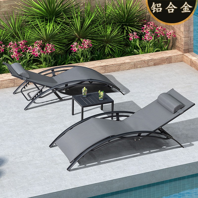2 gray lounge chairs+1 matching coffee table