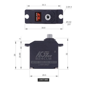 AGFRC B24CLM 6.0KG 0.085Sec Coreless Motor Waterproof IP67 Mini RC <strong>Servo</strong> for <strong>1</strong>/<strong>16</strong> Car E-Revo Cars &amp; Planes Models
