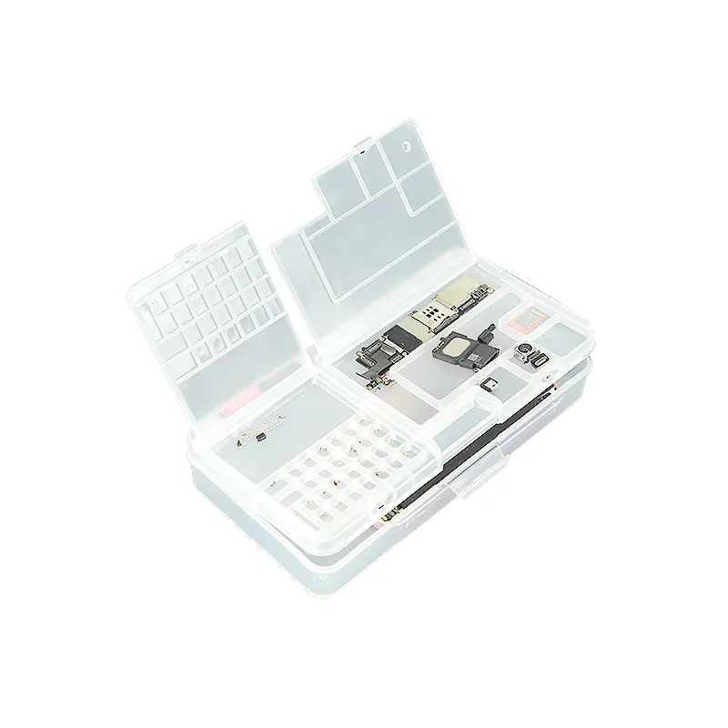 Ящик для инструментов, Электронный пластиковый контейнер для инструментов, прозрачный контейнер для хранения компонентов
