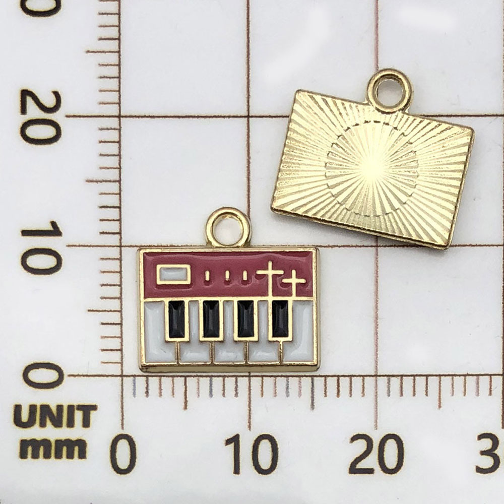 1 rose-red oil-sprinkled piano - 1g - 13*15mm - 19465