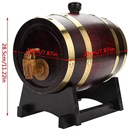 Barril de carvalho de madeira vermelha, venda quente de barril de vinho de 1,5l, barril de carvalho e vinho