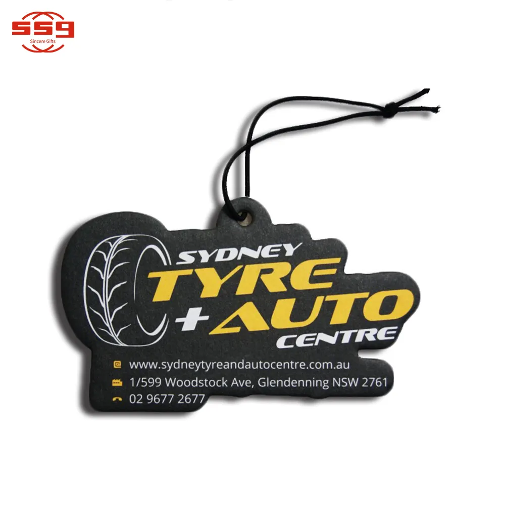 SSG Hanging Paper Custom Car Air Freshener with Personalized Shape and Logo