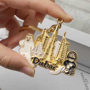 个性化定制金钥匙链迪拜软硬搪瓷锌合金金属钥匙链 - Product Image 3