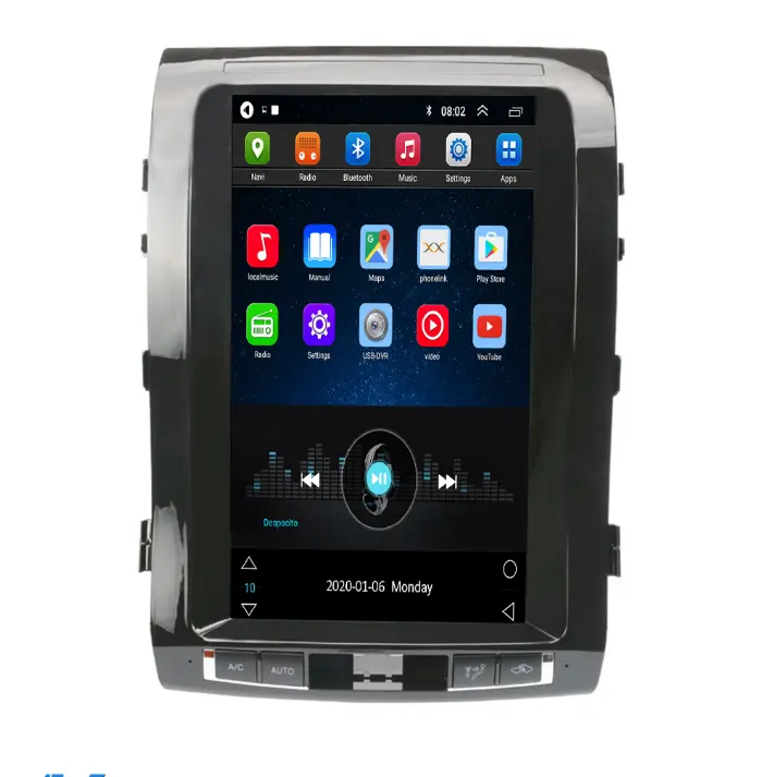 AOONAV นำทาง GPS รถยนต์วิทยุ 2DIN 13.8 นิ้ว DVD สำหรับ Toyota Land Cruiser LC200 2008-2015 สนับสนุน CarPlay นำทาง