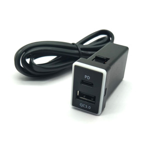 12V/24V <strong>USB</strong> Type C Car Charger Replacement Dual <strong>USB</strong> Ports QC3.0 &amp; PD Type C Car Power Socket Compatible With iPhone iPad PDA Lap - Product Image 2